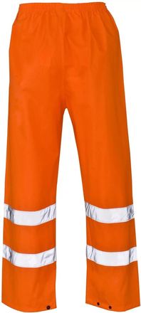 Generic Hi Vis Waterproof Over Trousers - High Visibility Reflective Safety Workwear Rain Pants with Elasticated Waist & Taped Seams - EN Class 1 - Outdoor Wo