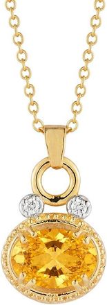 I.Reiss Company 14K 2.50 Ct. Tw. Diamond & Citrine Necklace