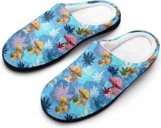 Generic Mushrooms Weed Leaf Men Slippers Funny House Shoes Cotton Slipper for Indoor Outdoor