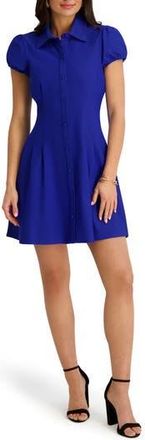 Kensie Puff Sleeve Stretch Woven Minidress in Cobalt at Nordstrom Rack, Size 12