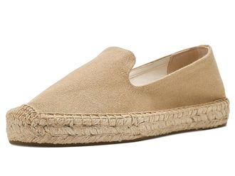 Soludos Smoking Platform Espadrille Womens Flat Shoes Safari Brown : EU 41 (US Womens 10-10.5) B - Medium, Cotton