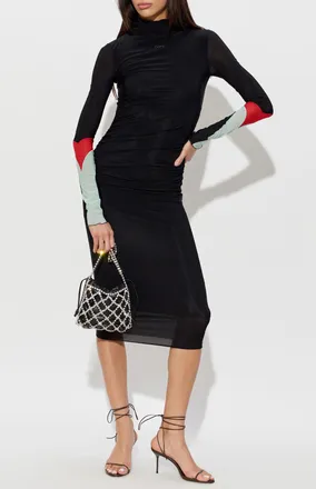 Off-white Long Sleeve Dress, Womens, Black