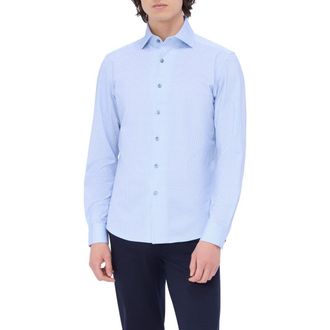 Bugatchi James OoohCotton Button-Up Shirt in Air Blue at Nordstrom, Size Xxx-Large
