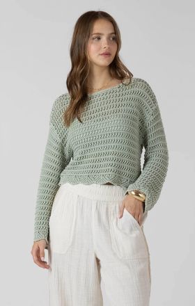 Dex Clothing Calm And Collected Knit Top In Washed Sage