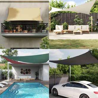 Berkfield Home Sunshade Sail Oxford Fabric Rectangular 5x8 m Black