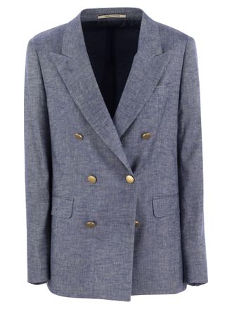 Tagliatore Paris Leinen und viskose doppeltes Blazer