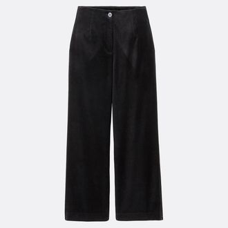 La Redoute Collections Broek met wijde pijpen van glad fluweel, Signature EULALIE