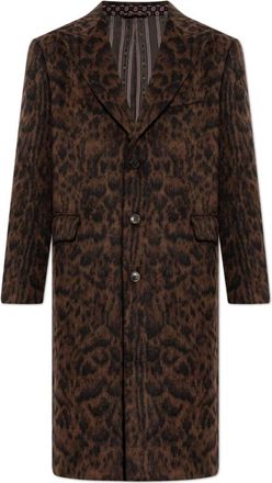 Etro Dierenprint Jas - Heren - Mantel - Bruin - XL - Wol - Jassen