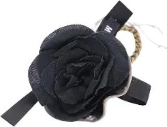Marni Pre-owned Accessories, female, Black, Size: ONE SIZE Pre-owned Black Flower Keyring