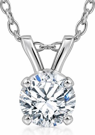 Pompeii3 1/3Ct Solitaire Diamond Pendant 14k White Gold Necklace Lab Grown