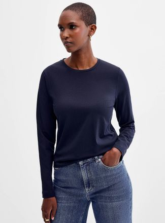 Contemporaine Womens Long-sleeve Supima cotton T-shirt