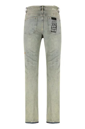 Ksubi Distressed 5-Pocket Skinny Jeans - Gray