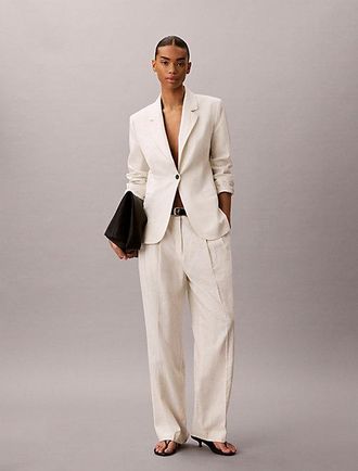 Calvin Klein Blazer De Mezcla De Lino