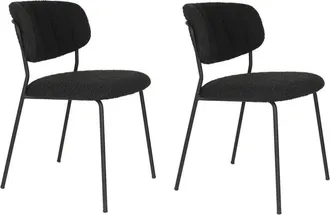 Mathi Design Juego de 2 sillas de tela rizada