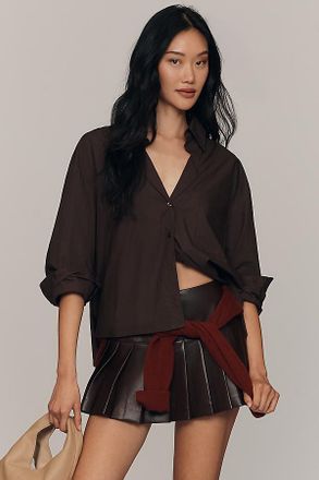 English Factory Faux Leather Skort