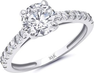 MAX + STONE 10k Yellow or White Gold 1.2 Carat Cubic Zirconia Engagement or Anniversary Ring
