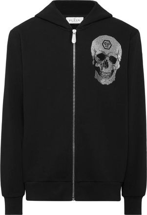 Philipp Plein Hoodies & sweatvesten, Heren, Zwart, M, Katoen, Hoodie Sweatjacket Skull