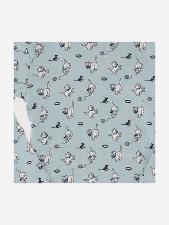Misha & Puff Boys Printed Cotton Turtle Neck Sweater Light Blue Organic Pima