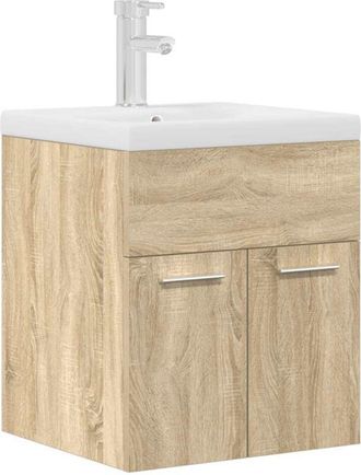 vidaXL vidaXL Mobile da Bagno con Lavabo Integrato e Rubinetto Rovere Sonoma