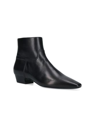 Stuart Weitzman Womens Lamb Leather Ankle Boot Black
