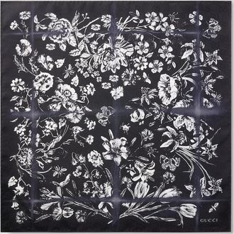 Gucci Cotton Silk Jacquard Pocket Square, Black
