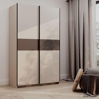 Dmora Armario 2 Puertas Maba, Ropero Dormitorio 2 Estantes, Perchero, 2 Puertas, 120x204h Cm Beige Cashmere
