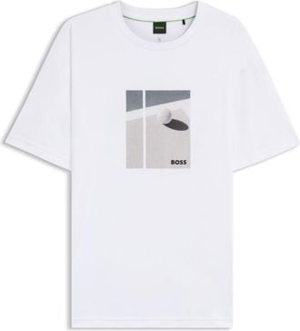 BOSS Tennis-artwork T-shirt in Pima cotton