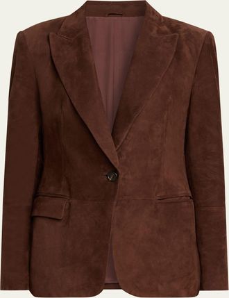 Brunello Cucinelli Suede Single-Breasted Jacket