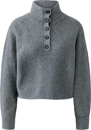 Oui Dolman Pullover - Dames - Coltruien - Grijs - M - Wol - Truien & Vesten
