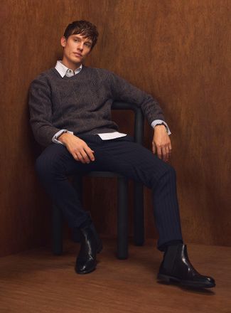 Paul Smith Mens Sewn turn-ups pinstriped pant