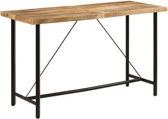 vidaXL Vidaxl - Mesa alta de hierro y madera maciza de mango 180x70x107 cm