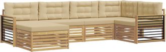 vidaXL Conjunto De Sof&aacute;s De Exterior 6 Uds. Y Beige Poli&eacute;ster Vidaxl