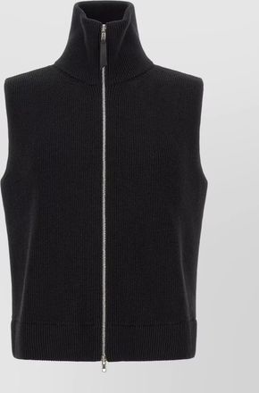 Maison Margiela ribbed high neck sleeveless jumper