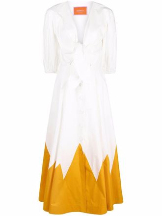 La DoubleJ Peek-A-Boo graphic-print dress - White