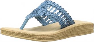 Sbicca Womens Fresa Woven Thong Sandal In Blue