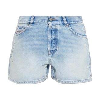 Diesel Denim Shorts, female, Blue, Size: W27 De-Helios Shorts