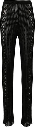 Roberto Collina lace knit trousers - women - Cotton - S - Black