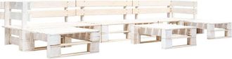 vidaXL Set De Muebles De Jard&iacute;n De Palets 6 Piezas Madera Blanco Vidaxl