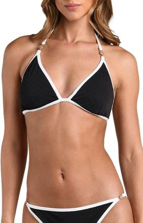L'agence Fine Line Underwire Triangle Bikini Top in Black at Nordstrom, Size X-Large