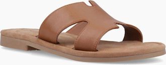 Hush Puppies Womens Hush Puppies Azalea Mule Leather Womens Leopard Sandals - Brown - Size: 4