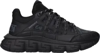 Versace Black Fabric Athletic Mens Sneakers