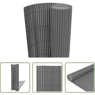 vidaXL Recinzione in PVC - Recinzione da Giardino a Doppio Lato in PVC 90x500 cm Grigia