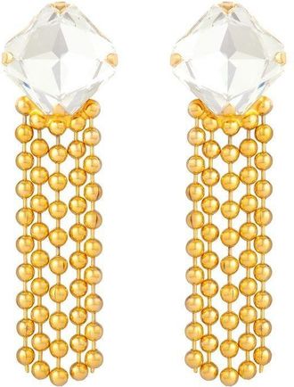 Susan Caplan Vintage 1990s crystal chandelier clip-on earrings - women - Gold Plated Brass - One Size