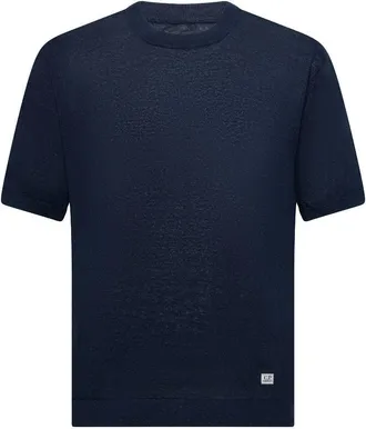 C.P. Company Mens Crewneck Sweater Blue Linen