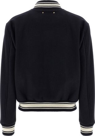 Golden Goose Womens Blue Virgin Wool Bomber Clothing