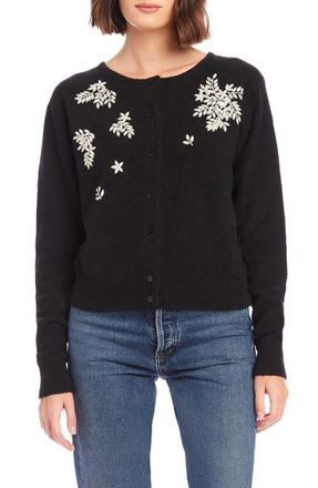 Fifteen Twenty Embellished Cardigan in Black at Nordstrom, Size Small