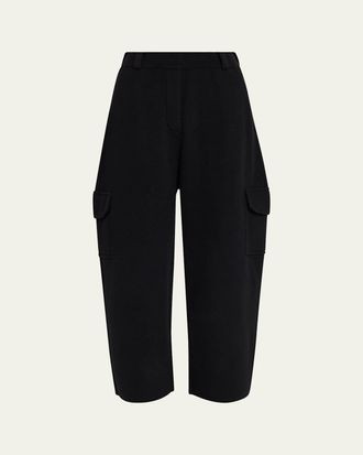 Lisa Yang Azaria Cashmere Barrel-Leg Ankle Cargo Trousers