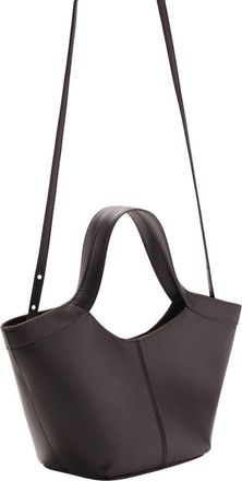 Mango Small Leather Bag in Chocolate at Nordstrom