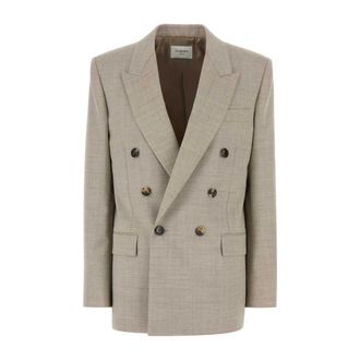 Saint Laurent Veste Toile Laine - female - Saint Laurent - Blazers - Beige - XL - Jackets