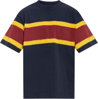sacai Tops, Heren, Blauw, XL, Katoen, Pocket T-Shirt